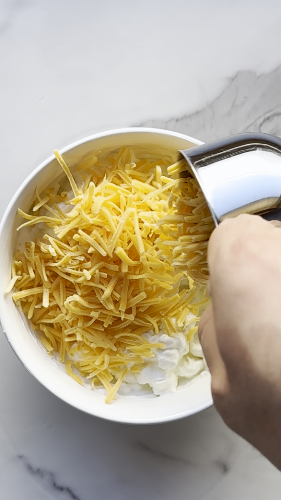 jalapeno popper dip being prepared